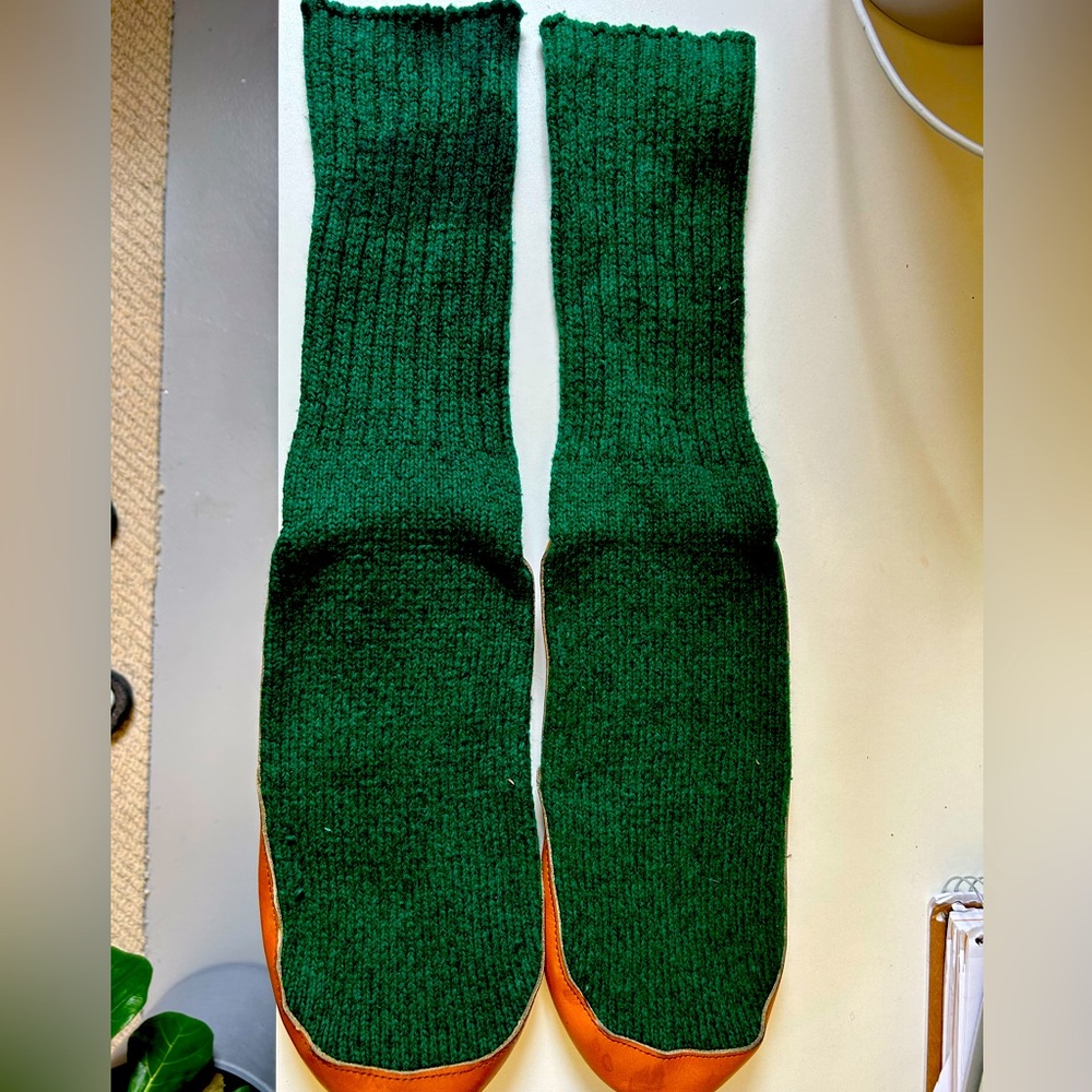 Vintage L.L. Bean rag wool slipper socks Sz L men’s